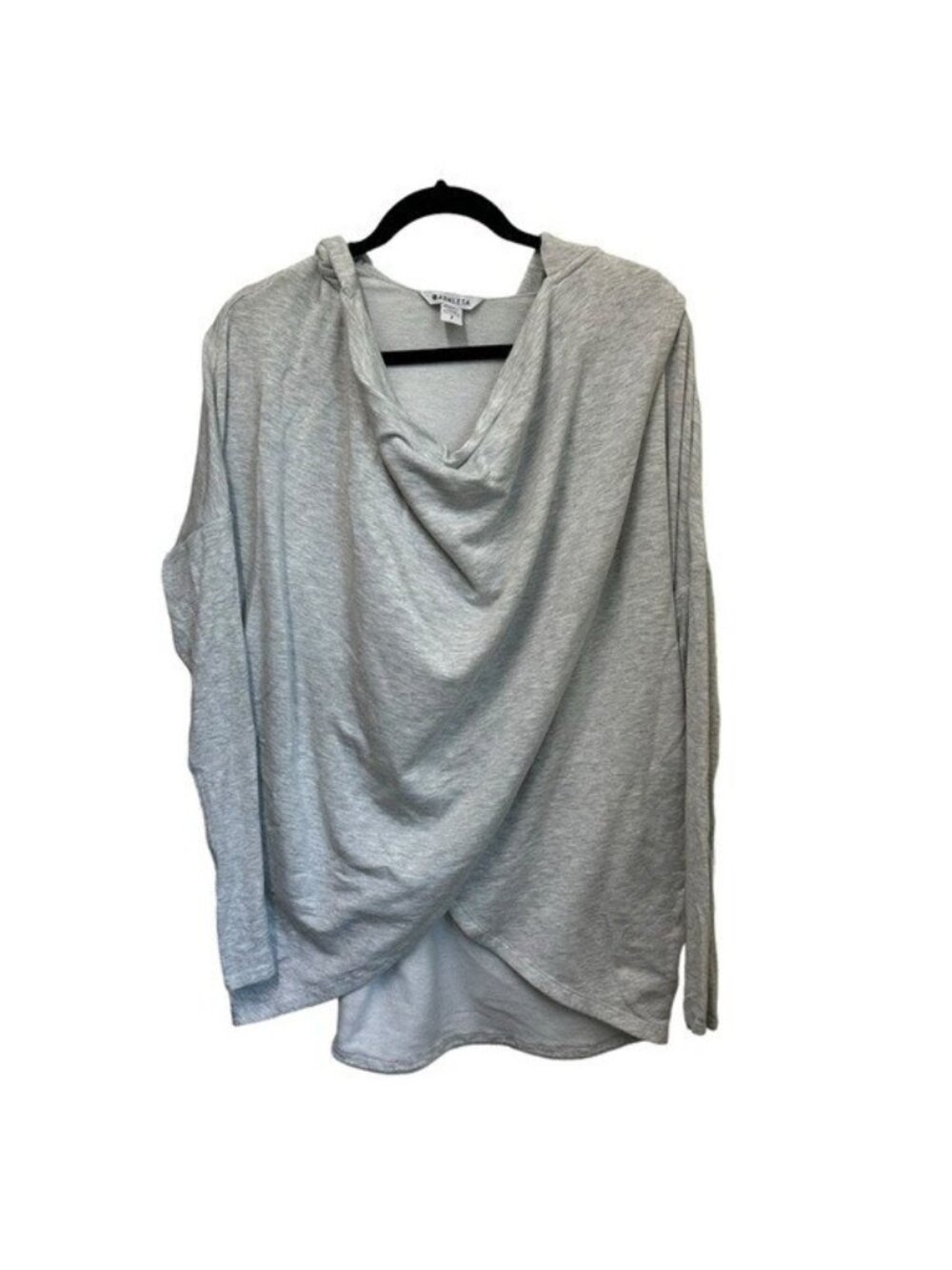Athleta S Purana Wrap Nirvana Sweatshirt Hoodie 486073 Gray Heather Draped Tunic